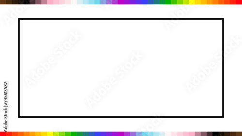 LGBTQ Pride Flag Frame. Square Frame Border with LGBTQ+ Pride Rainbow Flag Pattern 