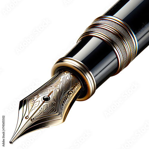 fountain pen isolated on transparent background AI Generated 