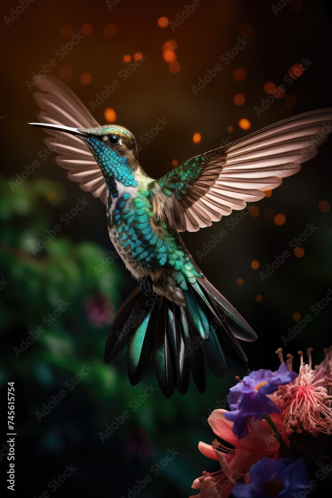 Obraz premium Majestic Hummingbird in Flight