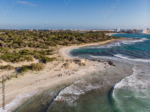 Es Peregons Petits beach  Punta de Sa Llova  Parque Natural Marinoterrestre Es Trenc-Salobrar de Campos  Colonia de Sant Jordi  Ses Salines  Mallorca  Balearic Islands  Spain