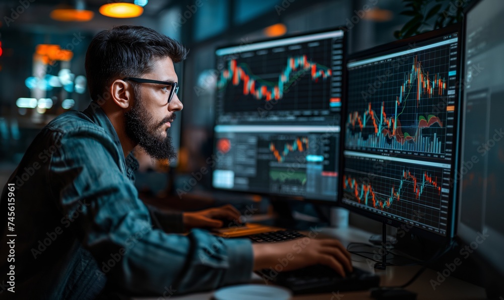 crypto, finance, business, market, technology, digital, exchange, money, chart, coin. crypto traders trading charts research reports growth looking at monitor analyzing, made with generative ai.