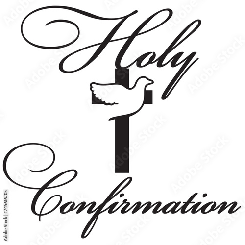 Holly confirmation chalice christian symbol
 cross dove holy spirit
