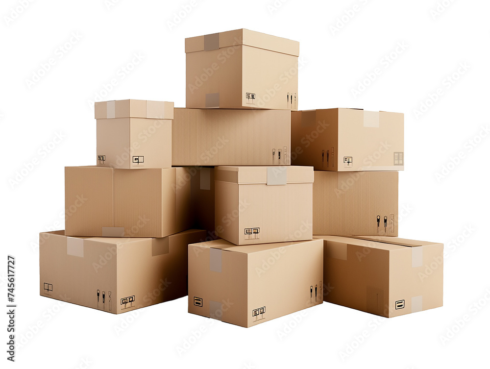 Set of box on transparent background Set of box on transparent background