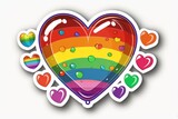 LGBTQ Sticker lgbtq pride sticker for community design. Rainbow smooth motive self worth diversity Flag illustration. Colored lgbt parade demonstration aspiration. Gender speech and rights rainbow