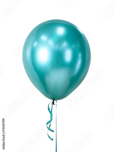 Tiffany blue balloons for party and celebration, isolated on transparent background