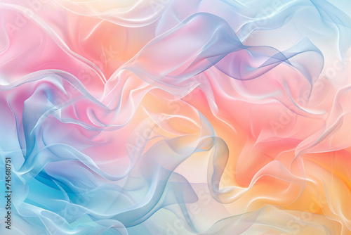 Abstract background with blue and pink wavy fabric. Vector illustration.