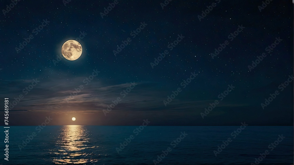 The night brings a serene scene of the moonlit sky arching over the calm sea.