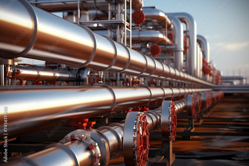 Gas transportation pipelines in oil refinery Gas transportation pipelines in oil refinery