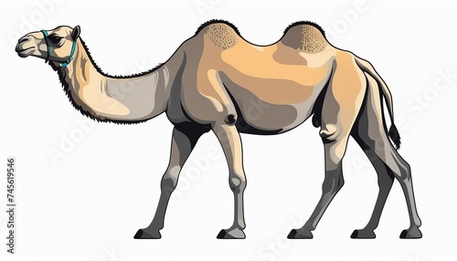 Grey Camel  A Modern Flat Style Vector Illustration