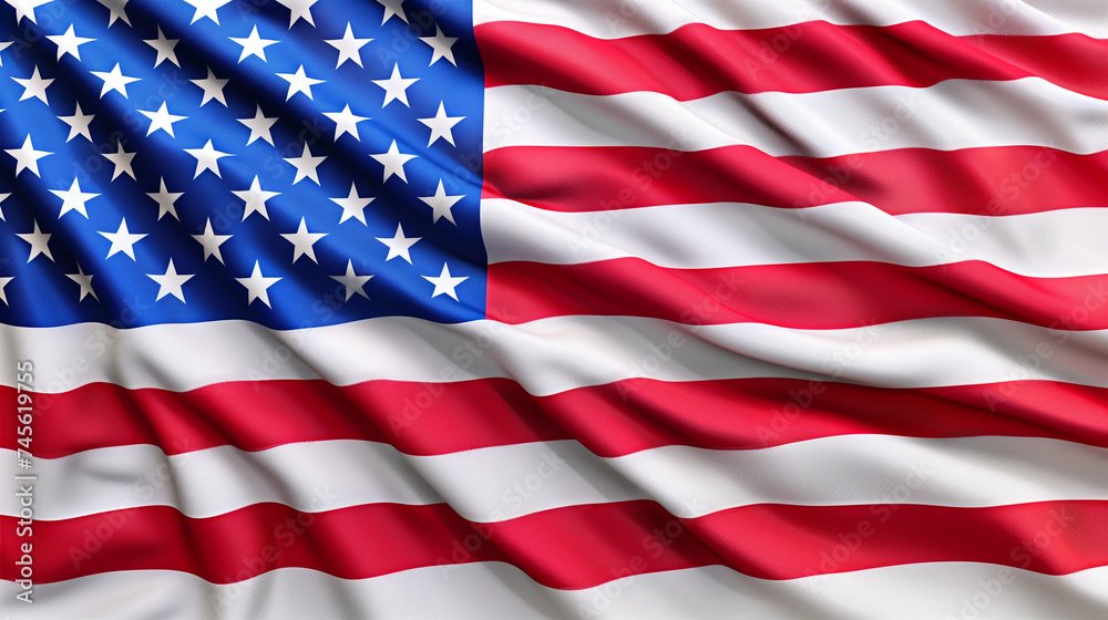 Obraz premium Wavy american flag background