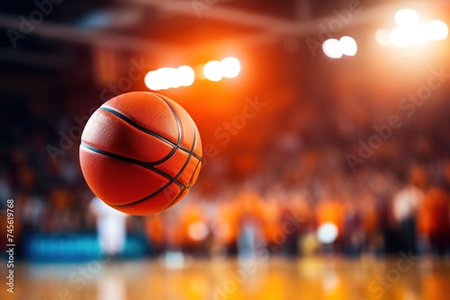 red basketball ball on court