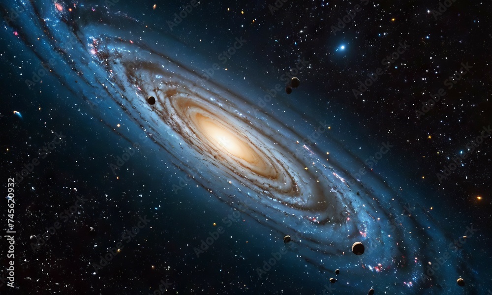 Obraz premium Cosmic Genesis: Stars and Worlds Awaken