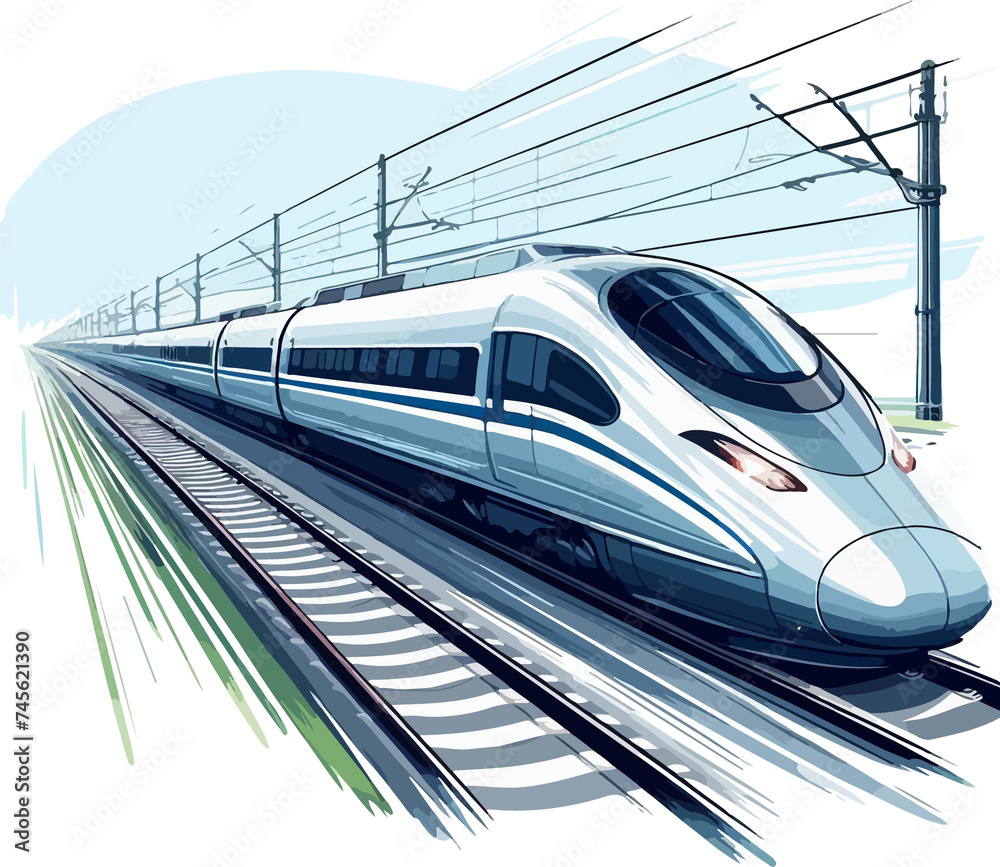 Fototapeta premium Train illustration created by artificial intelligence.