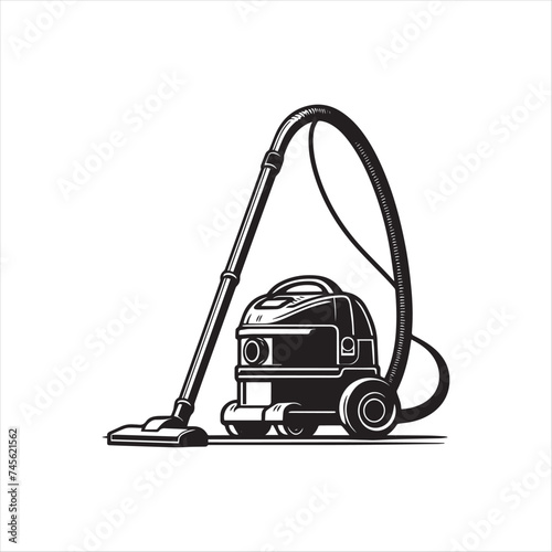 Silhouette of a vacuum cleaner isolated on white background
