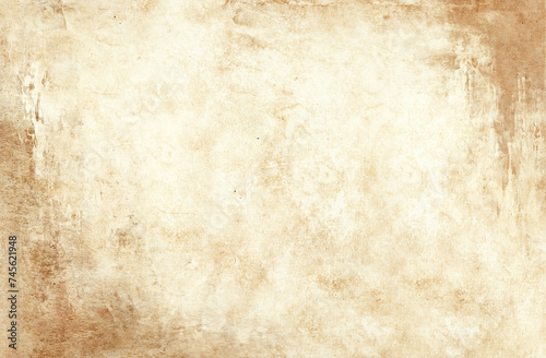 Background with grunge texture of retro paper. Horizontal banner with cardboard texture. Old paper vintage texture. Craft eco paper sheet backdrop with rough grunge shabby scratched textured