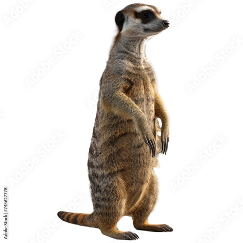 meerkat isolated on transparent background, png photo