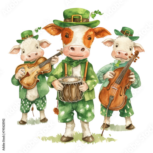 St Patrick s Day cow in a green hat for an Irish holiday celebration