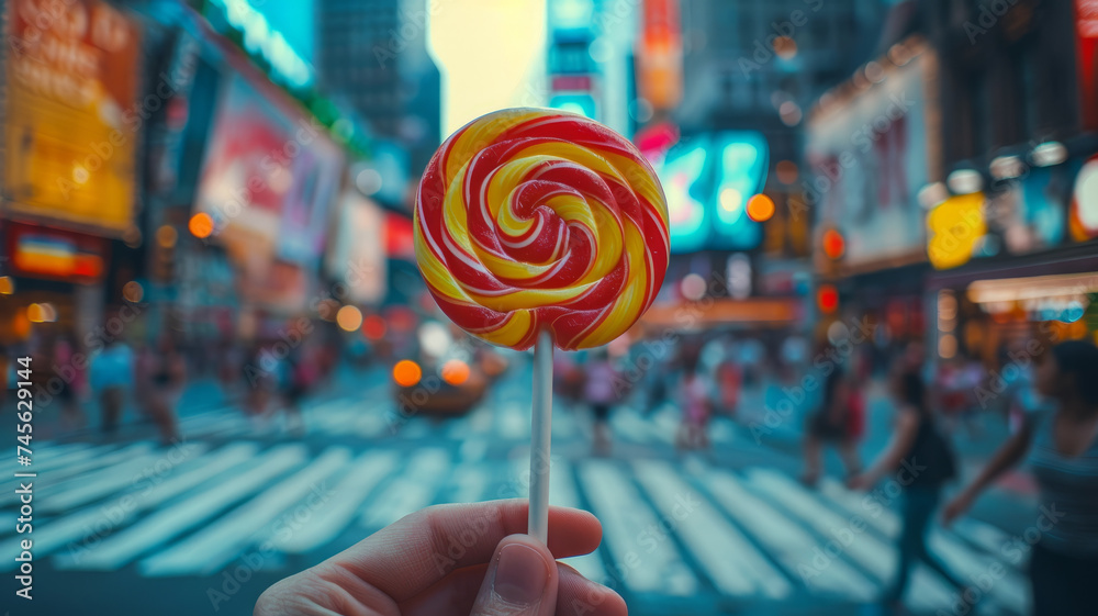 Colorful spiral lollipop on a stick. Colorful spiral lollipop on a stick.