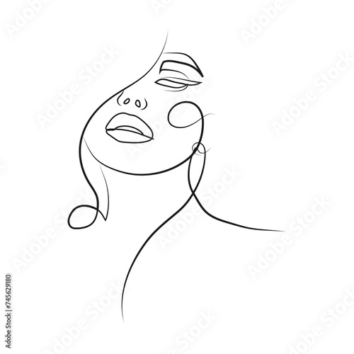 Woman Face Line art