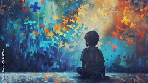 a autism child alone, symbols of international autism day