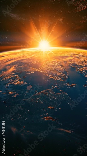 A Sunset View From the Space Focusing on the Golden Hour