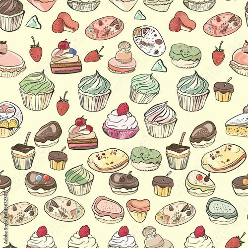 Seamless Pattern Cupcake