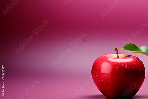 red apple on a black background, generative ai