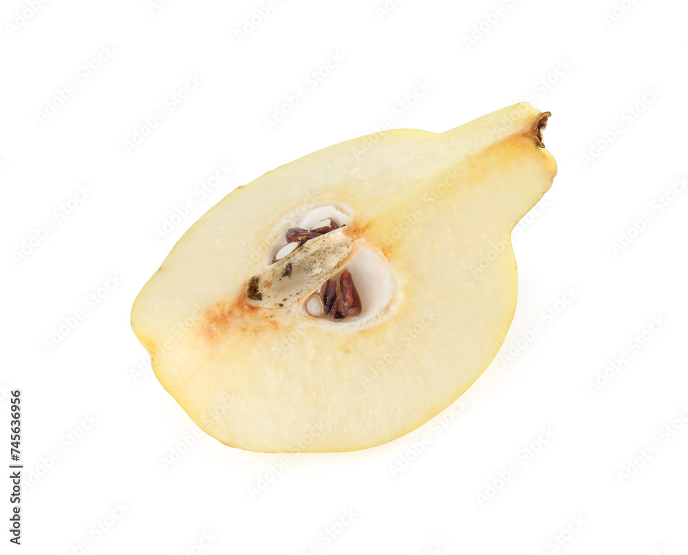 Piece of fresh ripe quince isolated on white Piece of fresh ripe quince isolated on white