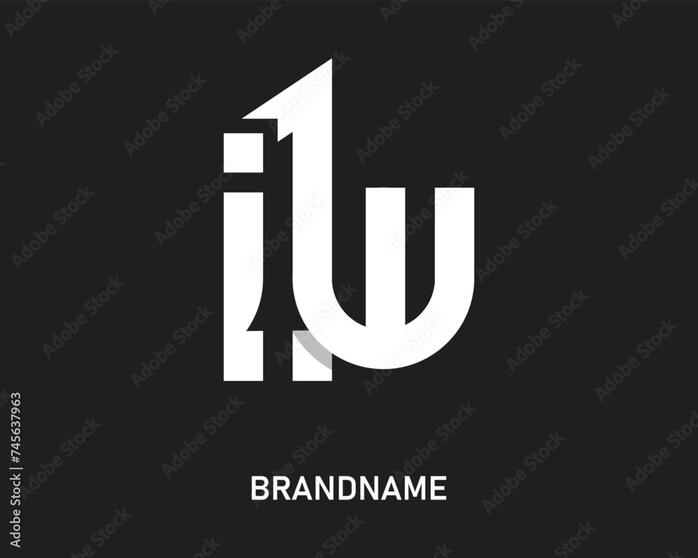 Letter iw logo design template Stock Vector | Adobe Stock