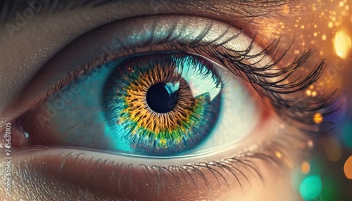 World in View: Close-Up Eye Capturing the Global Perspective"