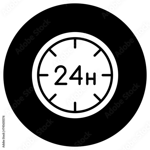 24 hours Vector Icon Design Illustration