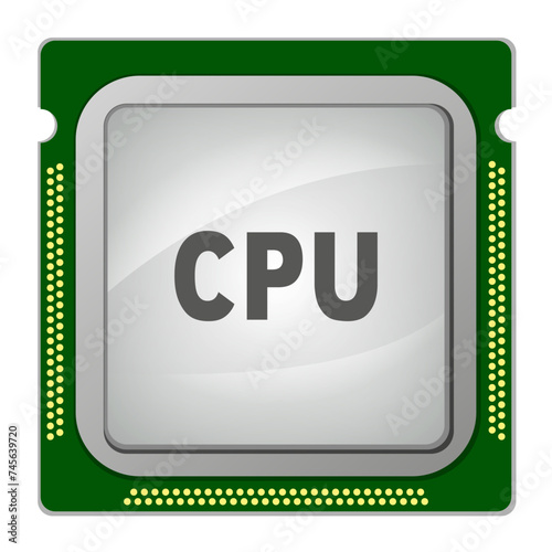 cpu or computer chip isolated