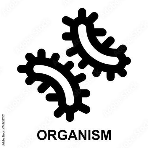  organism, micro organism, cell, bacteria, biology, life outline icon for web mobile app presentation printing