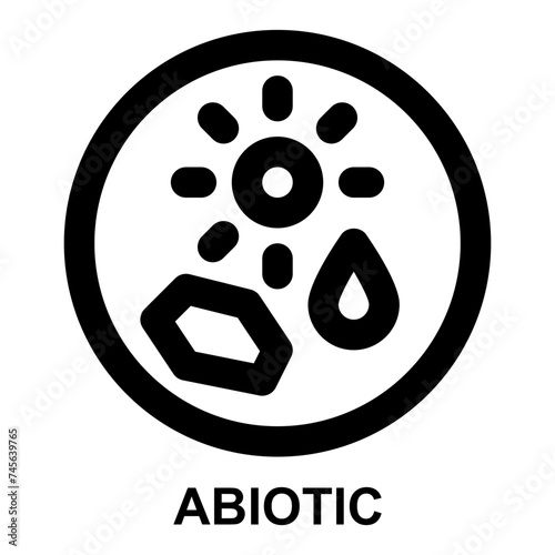 abiotic, biology, ecology, ecosystem, abiotic factor, non living outline icon for web mobile app presentation printing