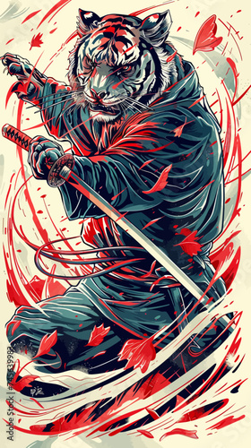 Samurai Tiger Illustration