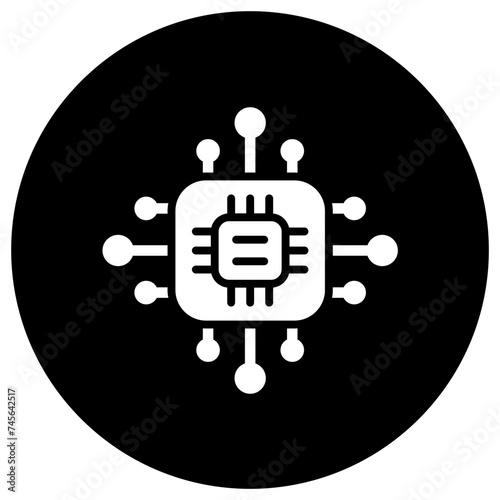 Microprocessor Vector Icon Design Illustration