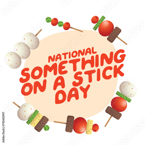 National Something On a Stick Day design template good for celebration usage. food illustration. flat design. vector eps 10.