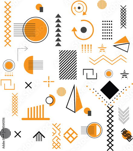 Abstract background with geometric shapes, lines and elements. Vector illustration.