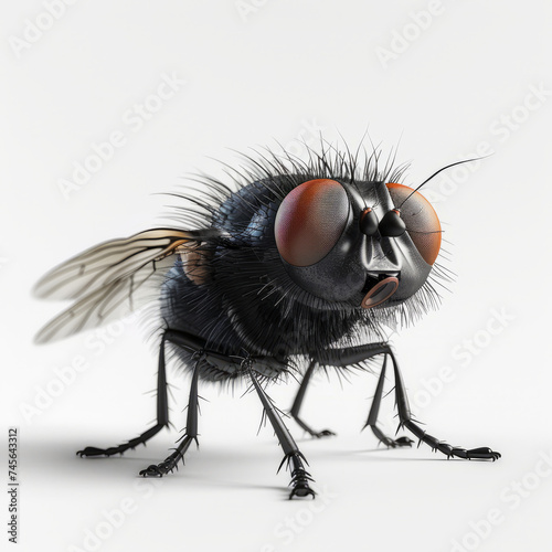 3d fly character on white background © Shaji