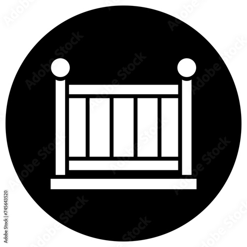 Baby Crib Vector Icon Design Illustration