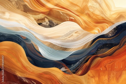 An abstract representation of geographical diversity, with swirling patterns and dynamic shapes symbolizing various natural zones.