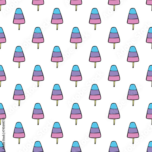 Seamless pattern with ice cream doodle for decorative print, wrapping paper, greeting cards, wallpaper and fabric