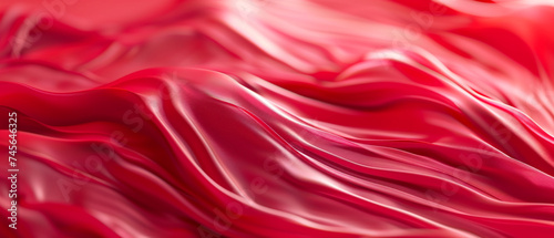 Luxury smooth red silky wave with multi layers texture. Vibrant smooth bright color gradient. 