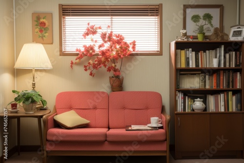 Psychologist office with comfortable settee for therapy sessions and counseling services