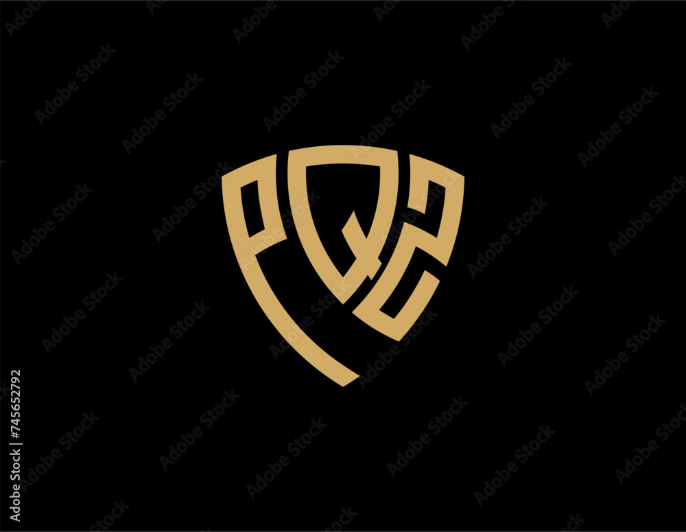 PQZ creative letter shield logo design vector icon illustration PQZ creative letter shield logo design vector icon illustration