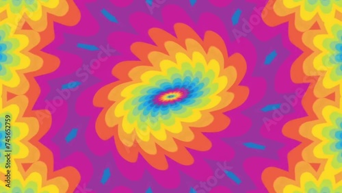 Bright iridescent background, throbbing moving and rotating abstract colorful pattern