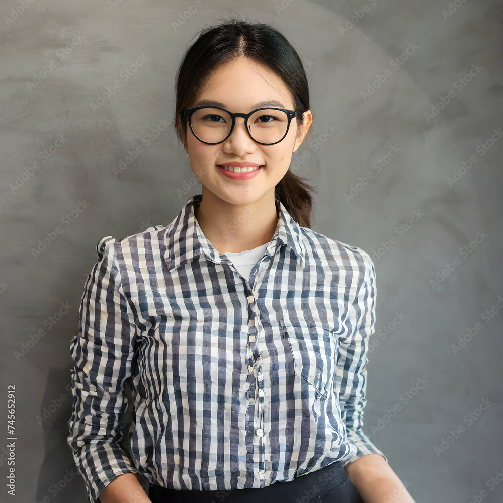 Portrait of young business woman wearing shirt and eyeglasses against. Portrait of young business woman wearing shirt and eyeglasses against.