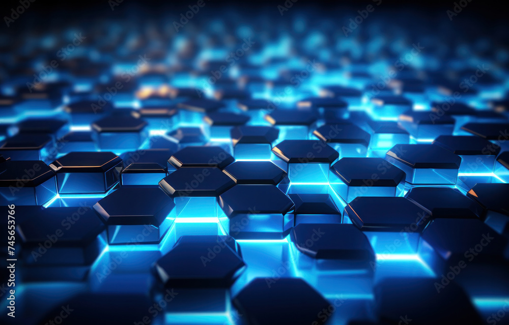 Abstract blue background with dark blue elements, generative AI Abstract blue background with dark blue elements, generative AI