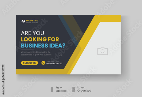 Corporate business and digital marketing youtube thumbnail or web banner template
