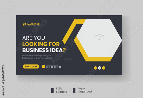 Corporate business and digital marketing youtube thumbnail or web banner template
